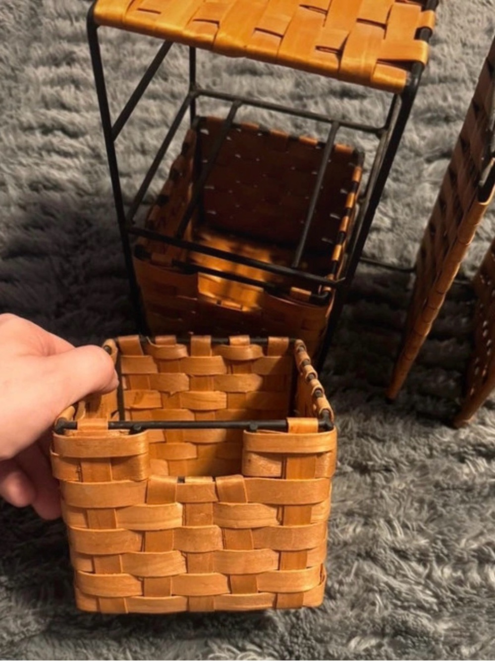 Woven Bamboo Decorative Storage Basket - Honey Brown